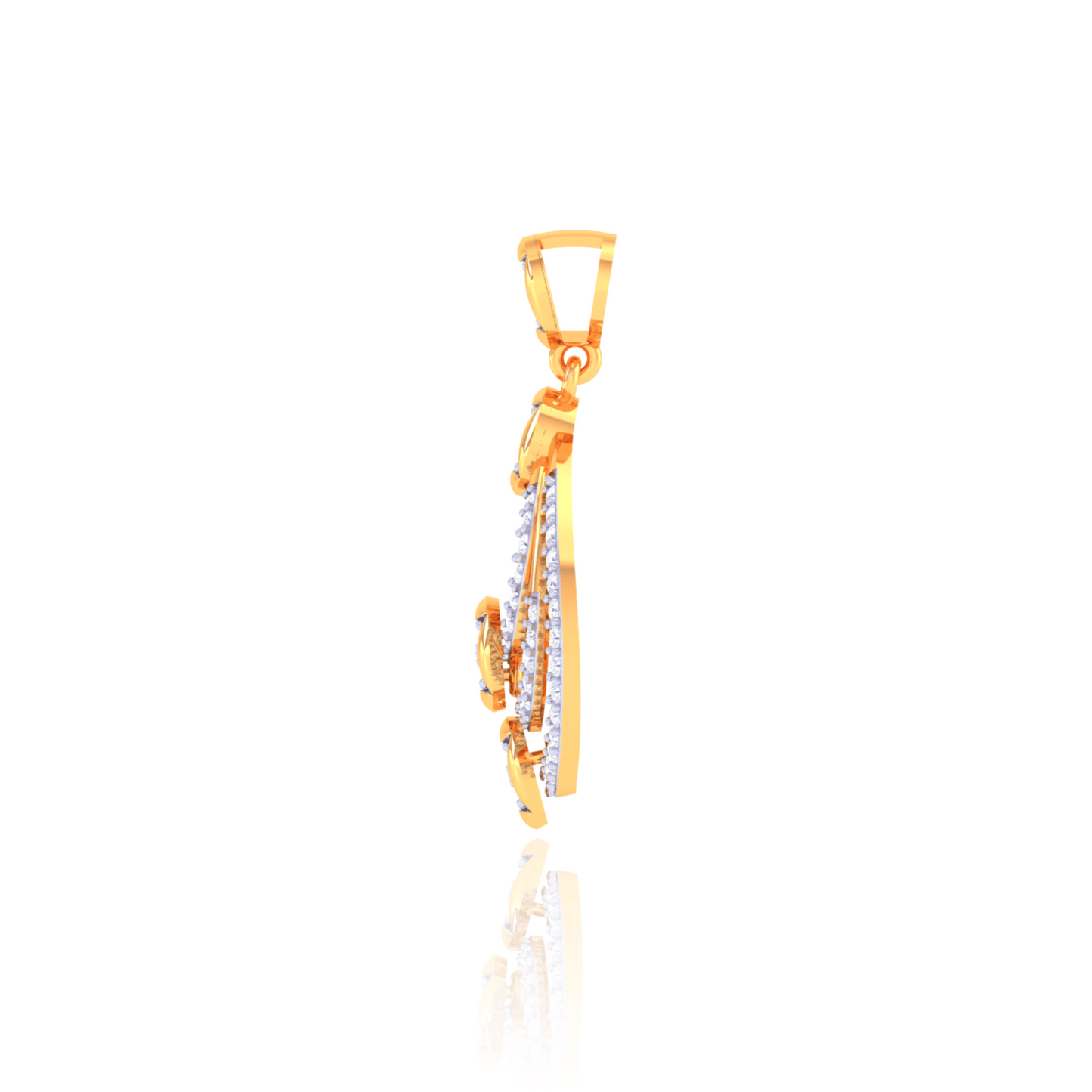 925 Silver Teardrop Rose Gold Diamond Pendant