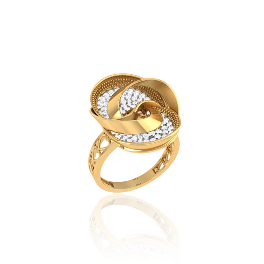 925 Silver Gold Infinity Diamond Ring