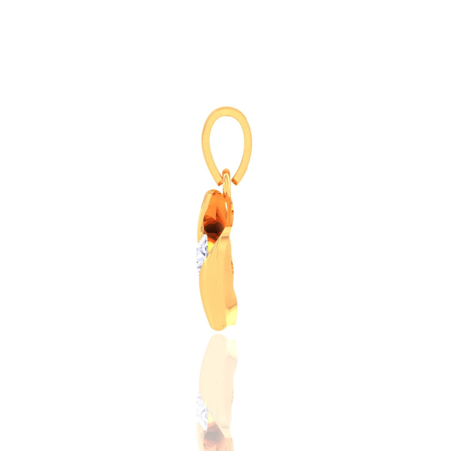 925 Silver Drop Rose Gold Diamond Pendant
