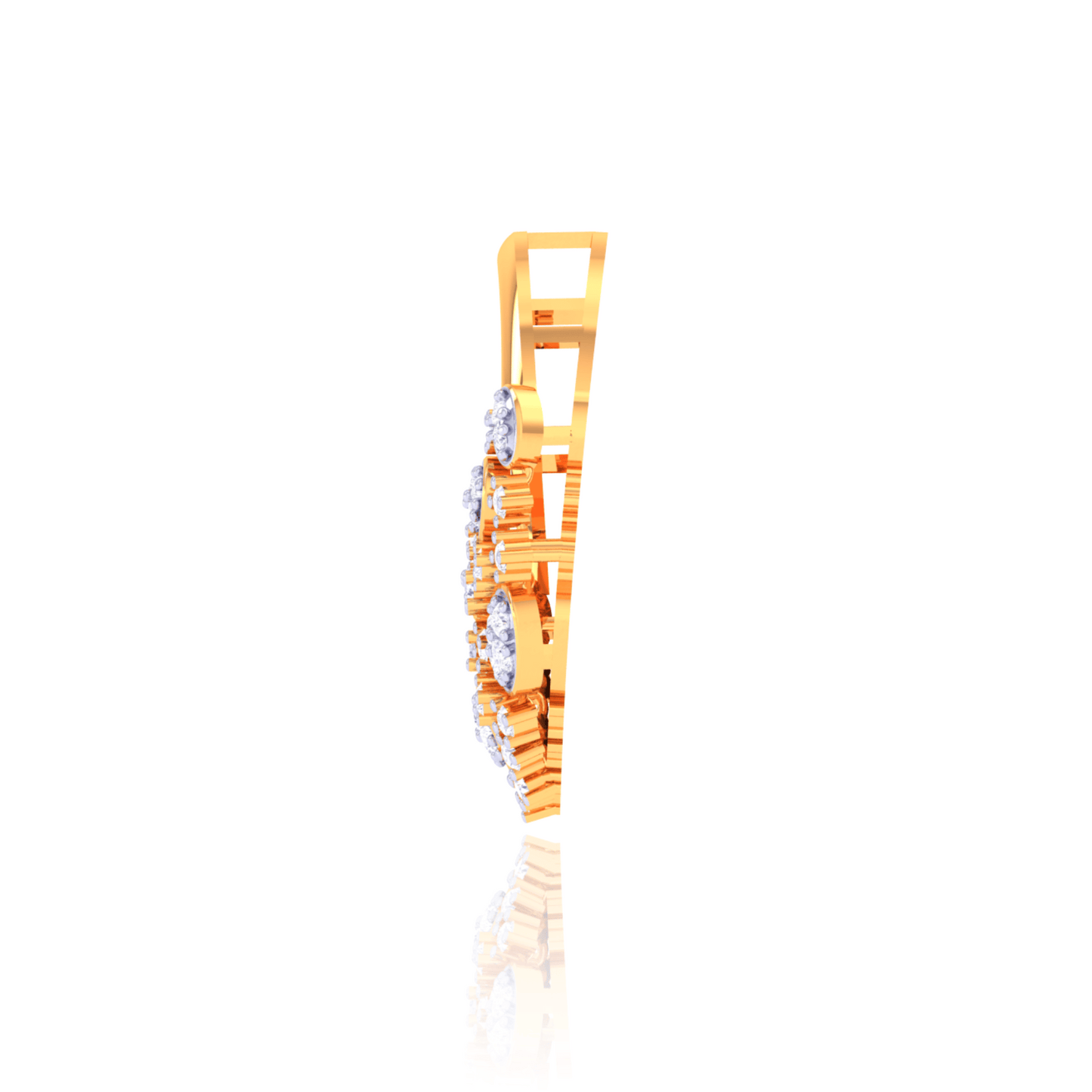 925 Silver Oval Cluster Rose Gold Pendant