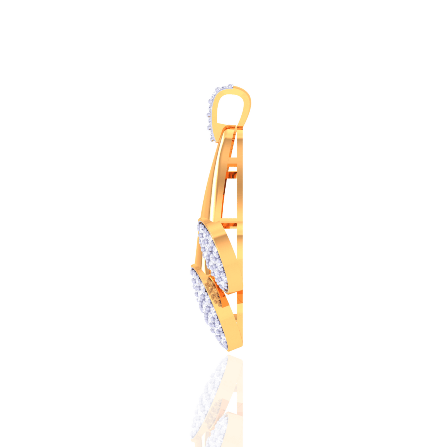 925 Silver Teardrop Diamond Pendant Necklace