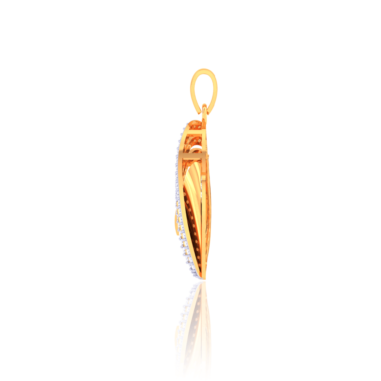 925 Silver Teardrop Rose Gold Diamond Pendant