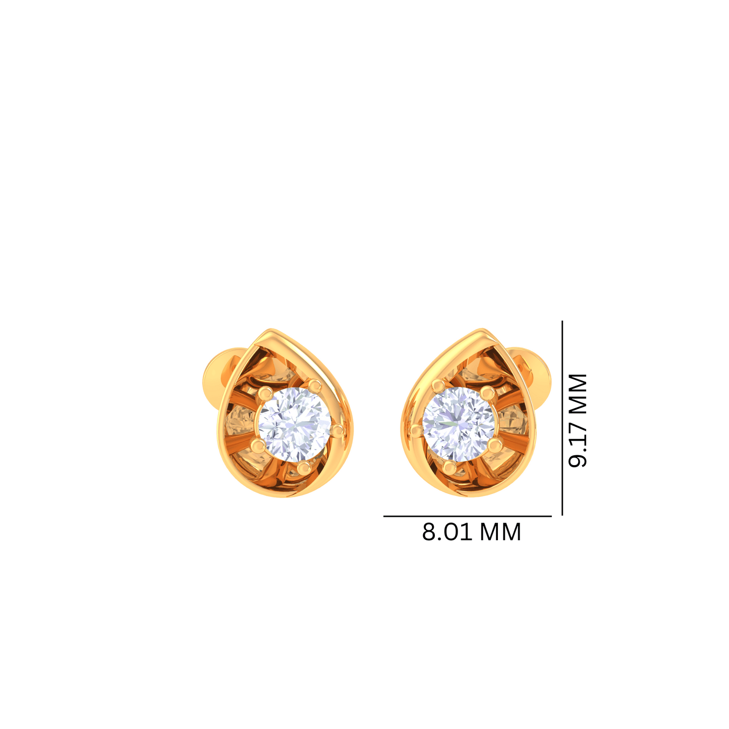 925 Silver Teardrop Diamond Earrings
