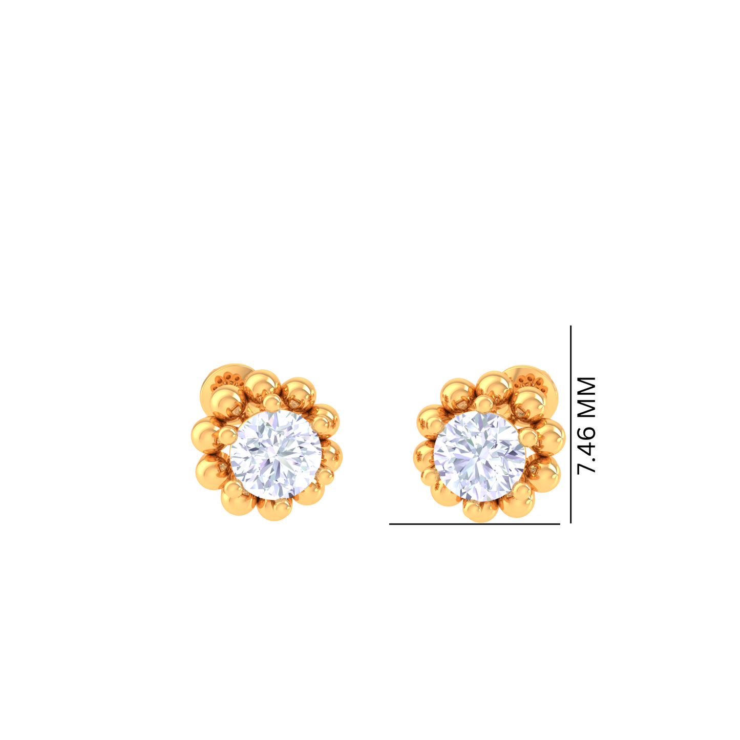 925 Silver Rose Gold Diamond Wave Earrings