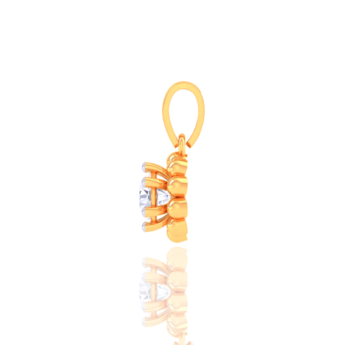 925 Silver Rose Gold Diamond Solitaire Necklace