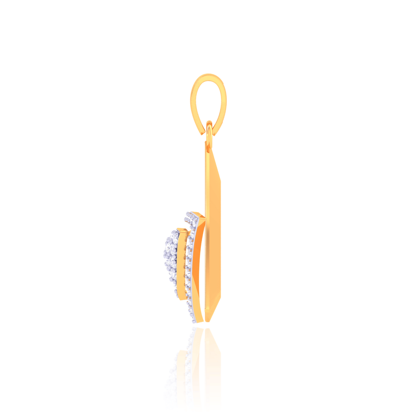 925 Silver Heart Rose Gold Diamond Pendant