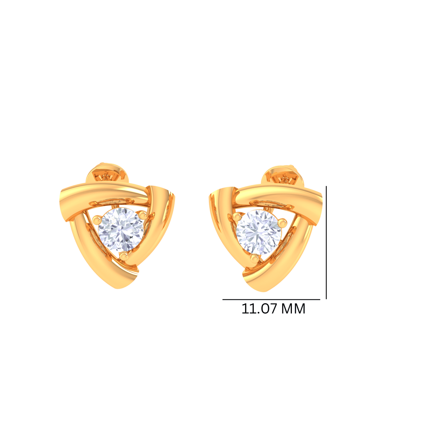 925 Silver Trillion Knot Stud Earrings