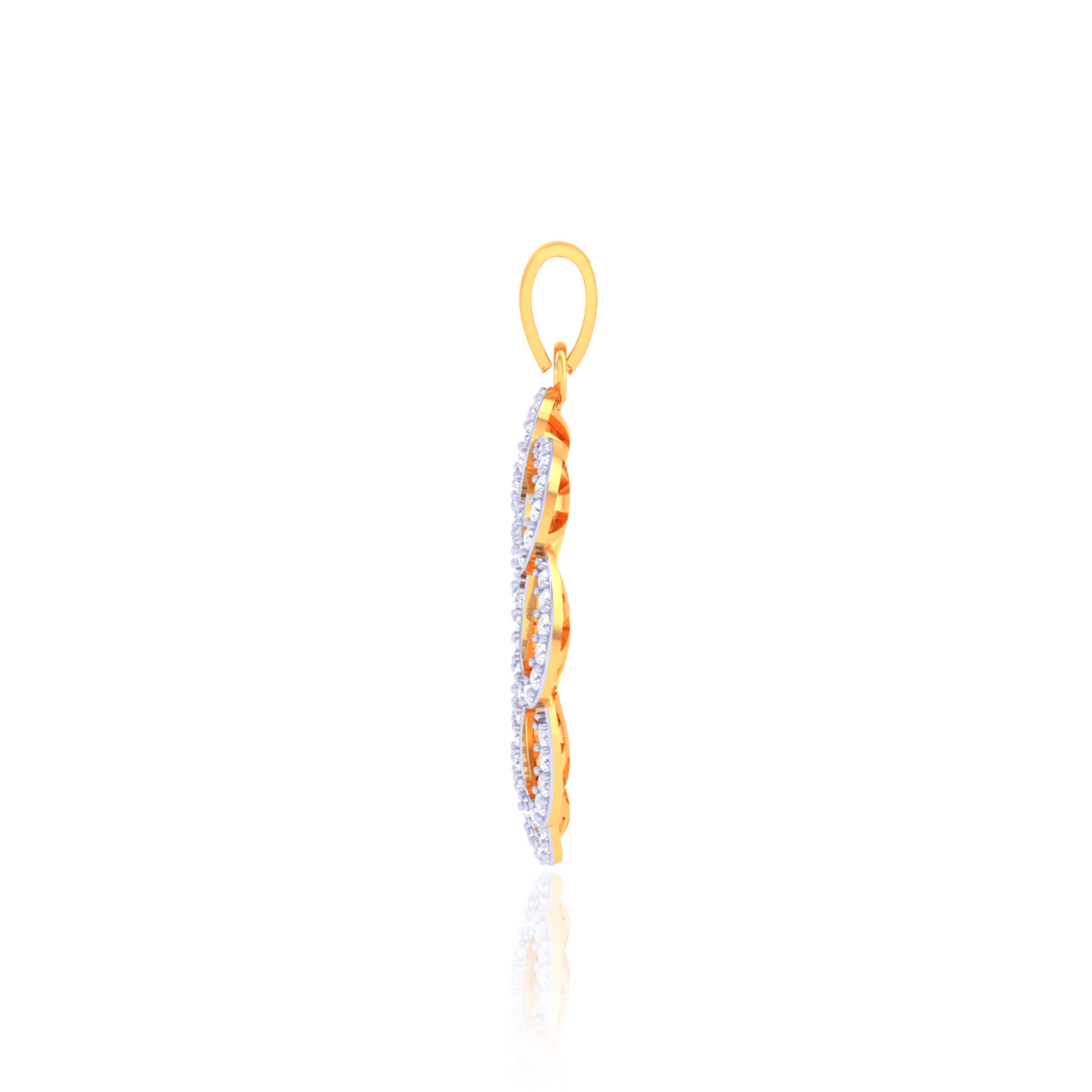 925 Silver Circle Rose Gold Diamond Pendant