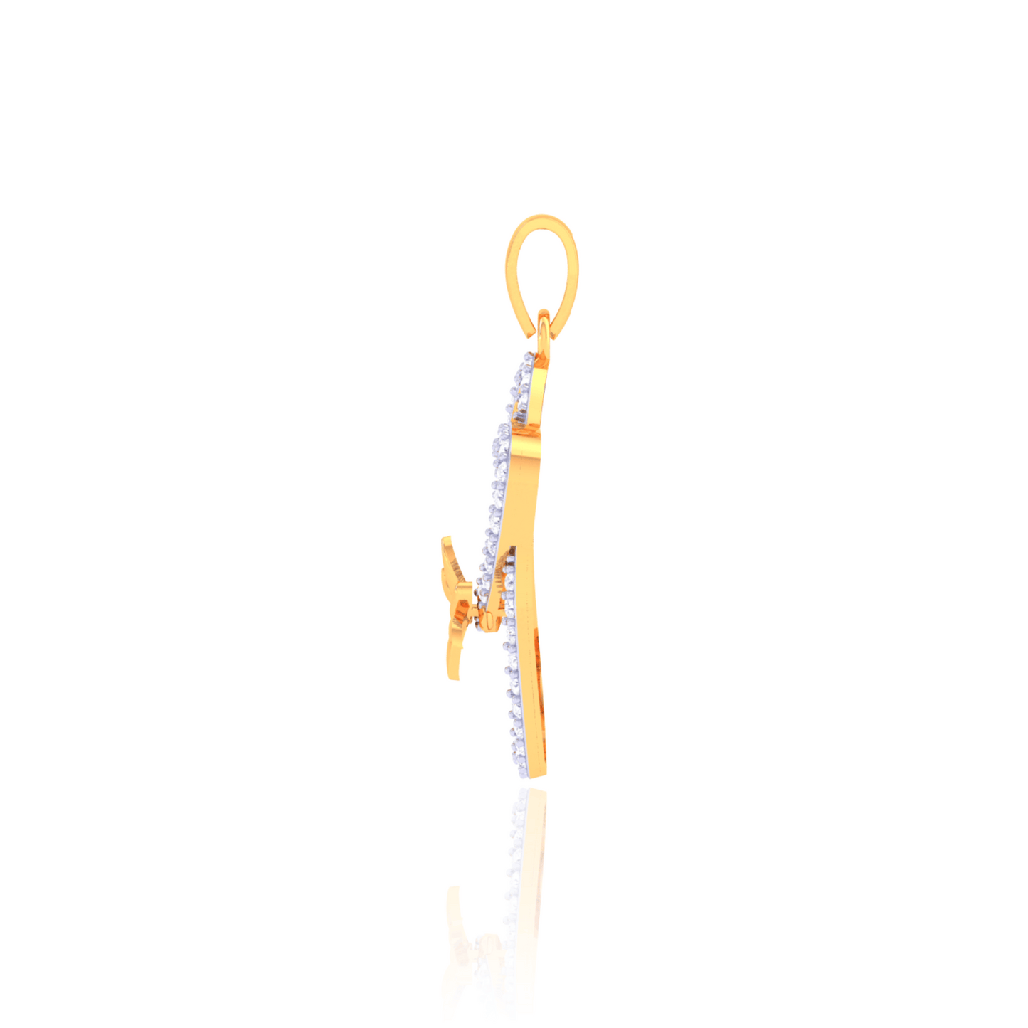 925 Silver Butterfly Rose Gold Diamond Pendant