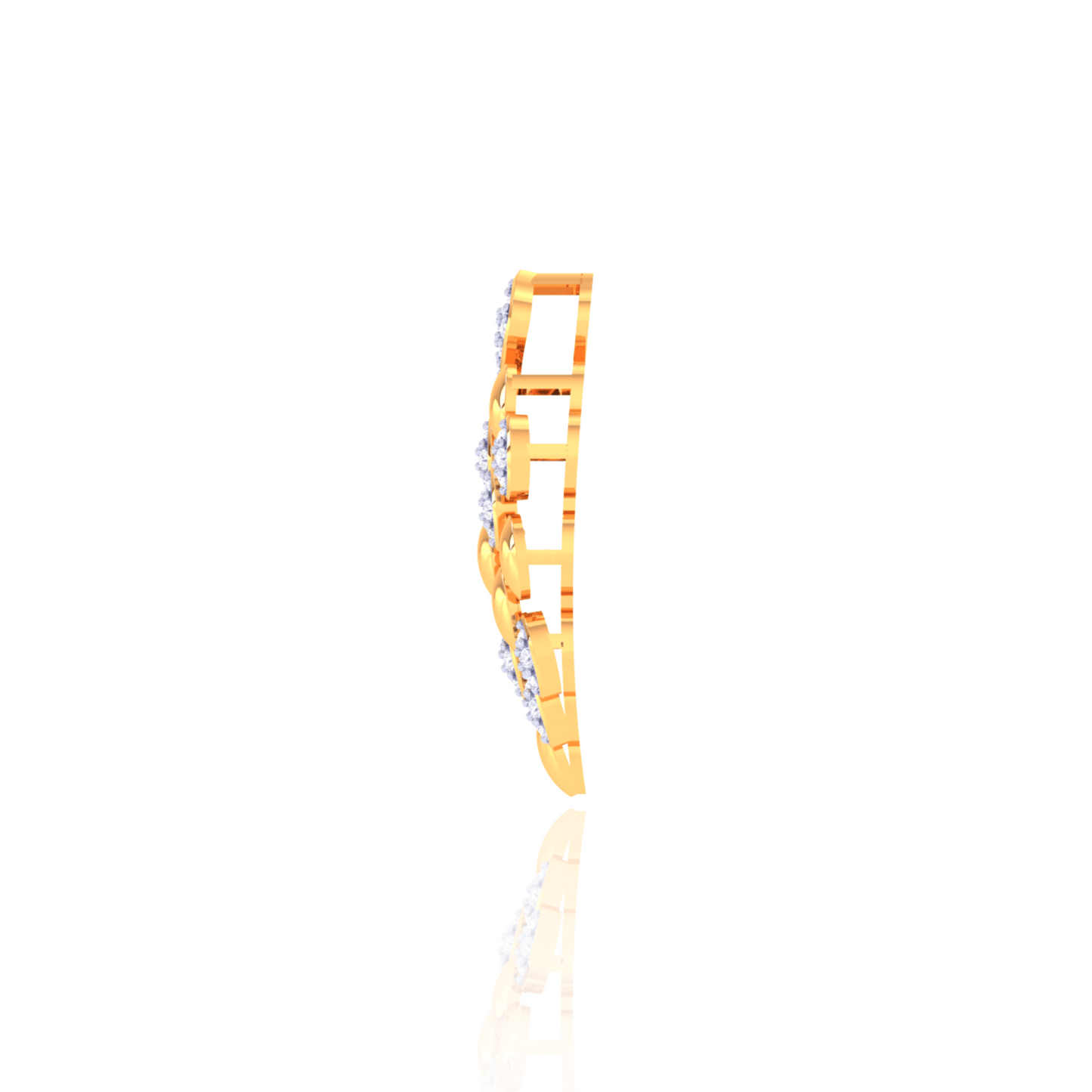 925 Silver Cluster Rose Gold Diamond Pendant