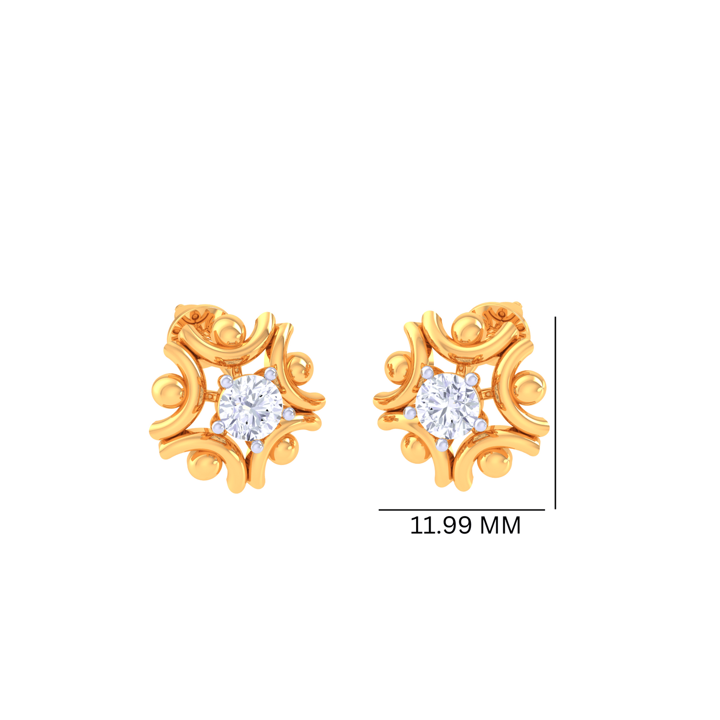 925 Silver Ornamental Star Stud Earrings