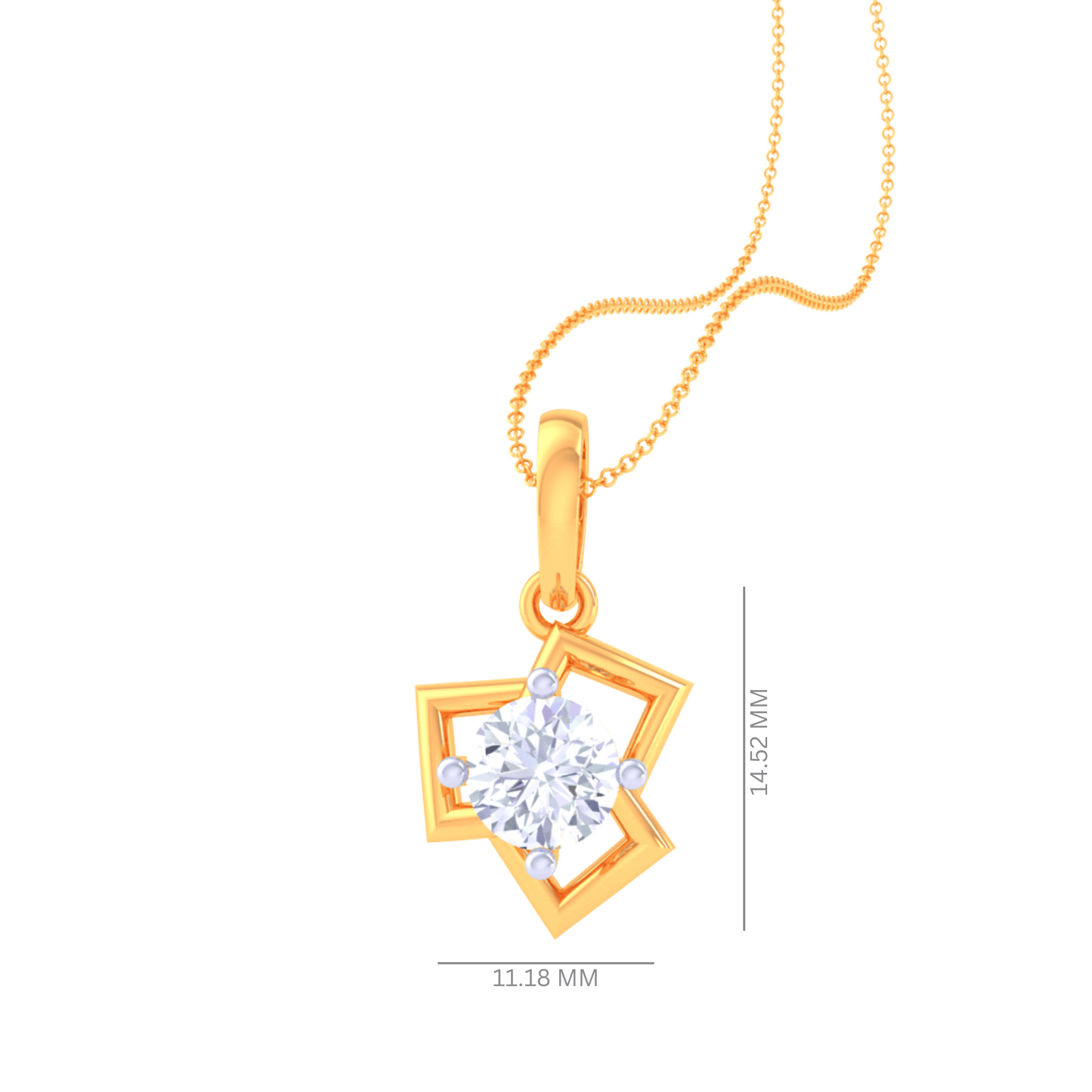 925 Silver Star-Shaped Diamond Pendant