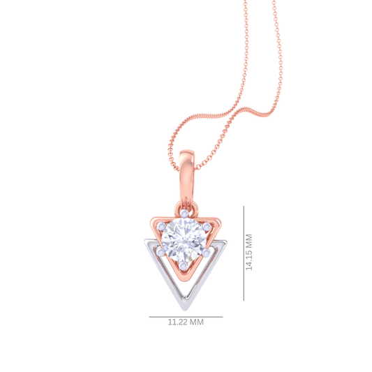 925 Silver Gold Diamond Solitaire Pendant