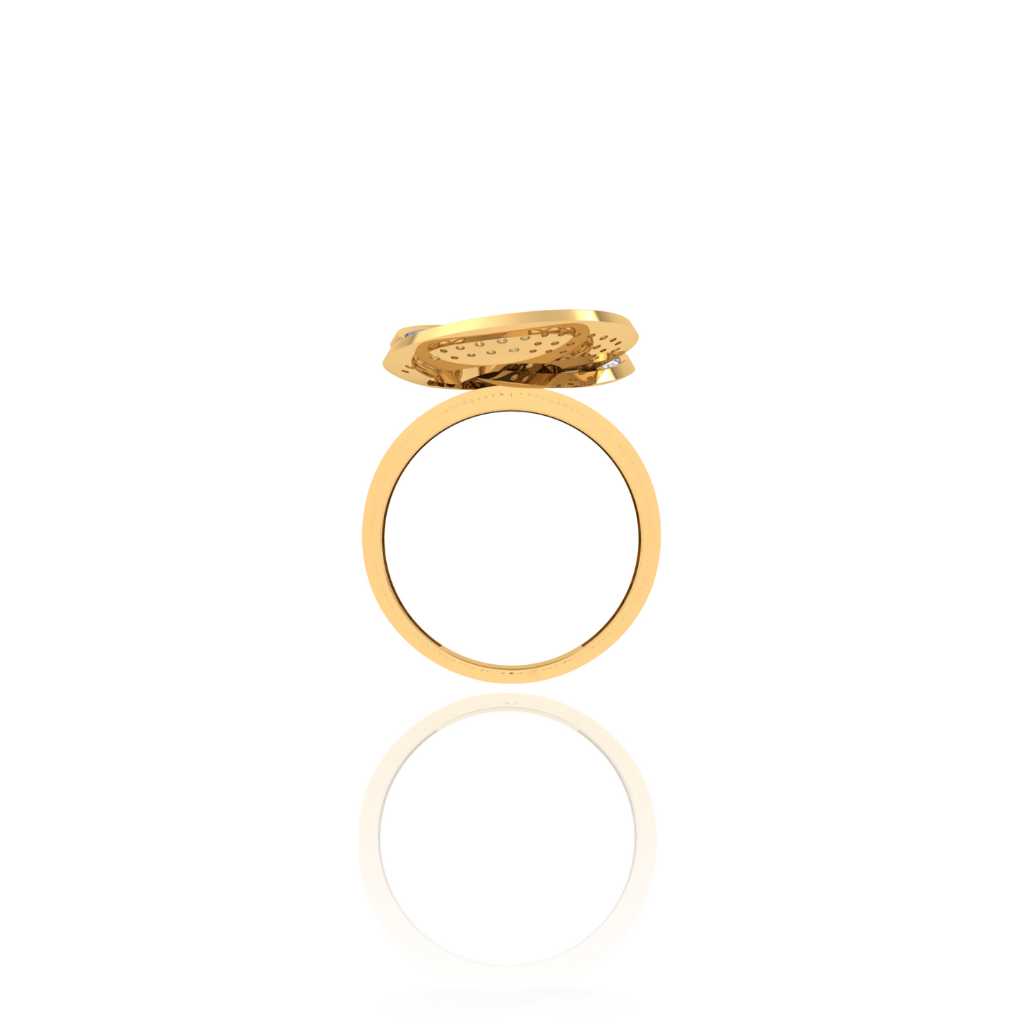 925 Silver Gold Spiral Diamond Ring