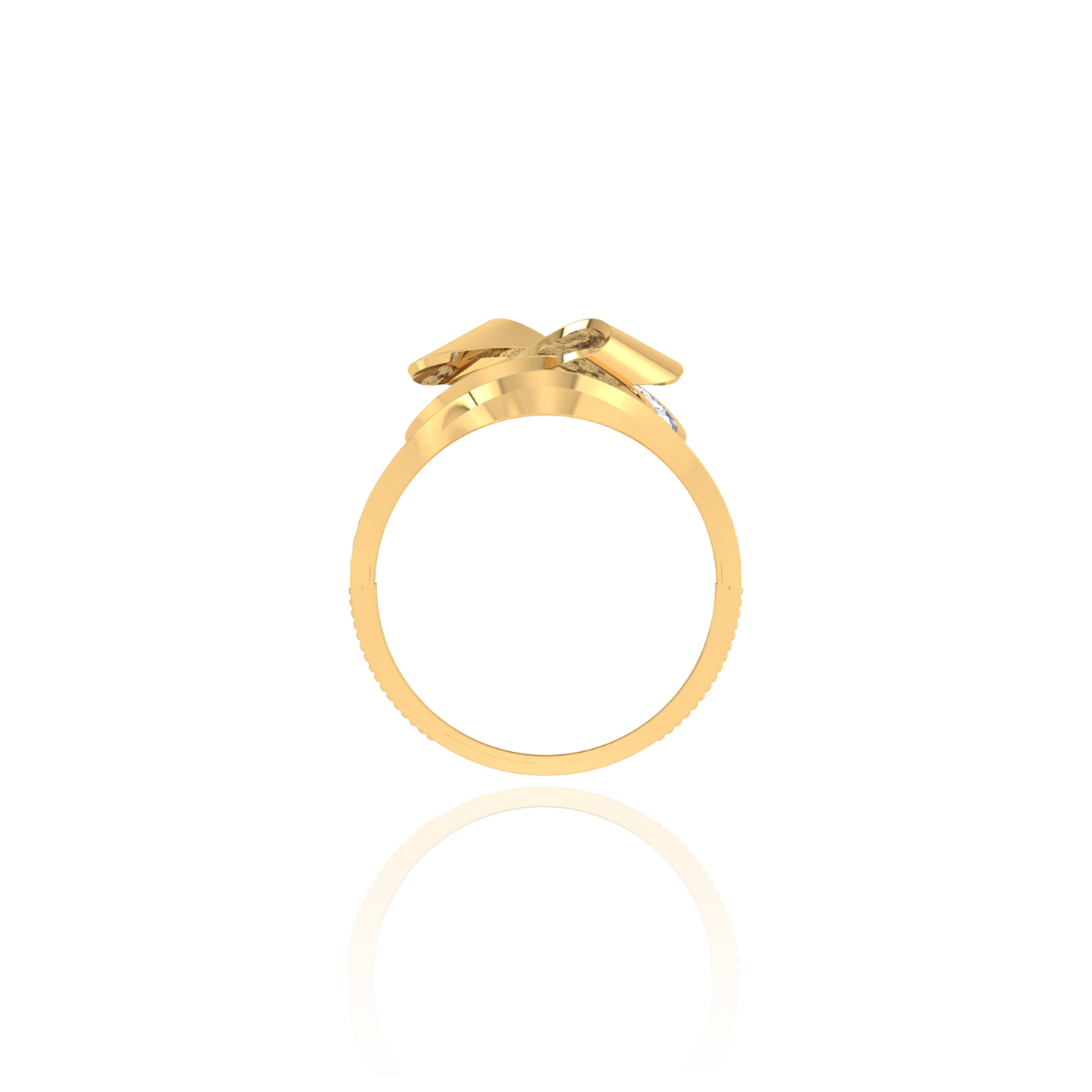 925 Silver Rose Gold Swirl Diamond Ring