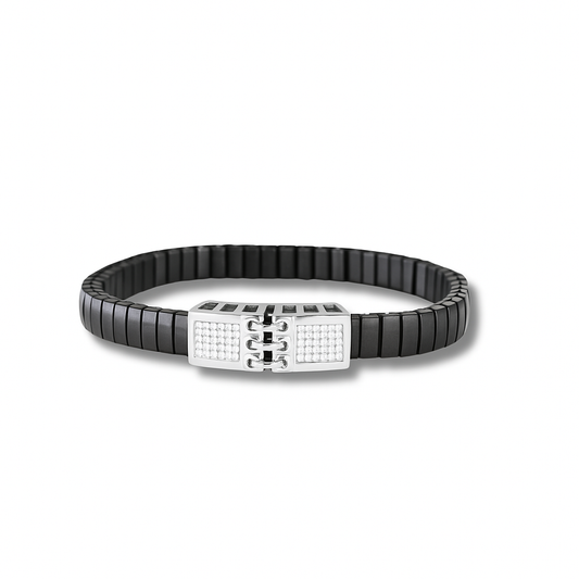 925 Silver Rose Gold Lattice Diamond Bracelet