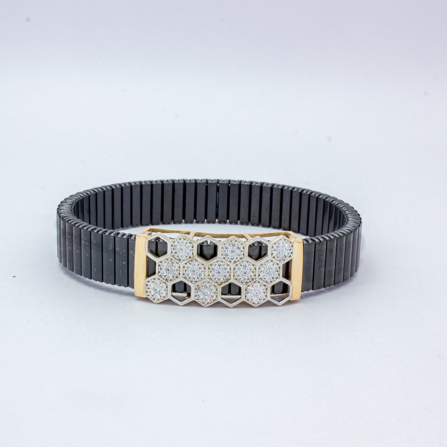 925 Silver Honeycomb Bracelet with Diamond