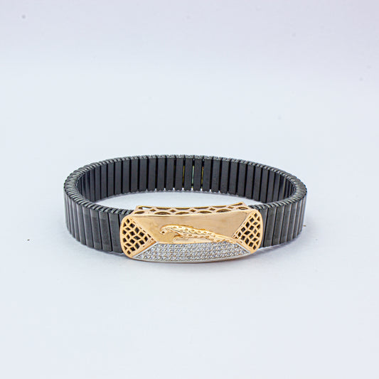 925 Silver Jaguar Bracelet with Diamond