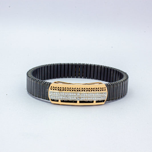 925 Silver Floral Bracelet with Diamond