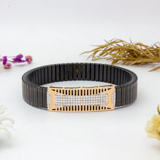 925 Silver Oval Bracelet with Diamond