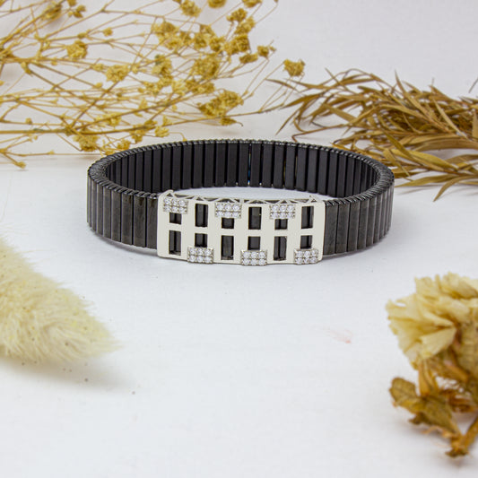 925 Silver Square Bracelet with Diamond