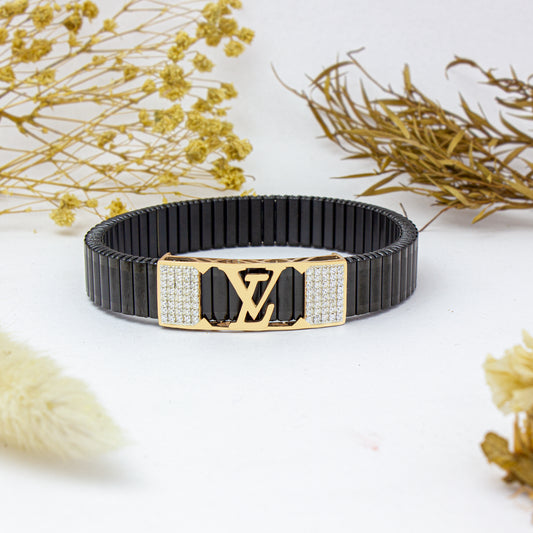 925 Silver Lotus Bracelet with Gem