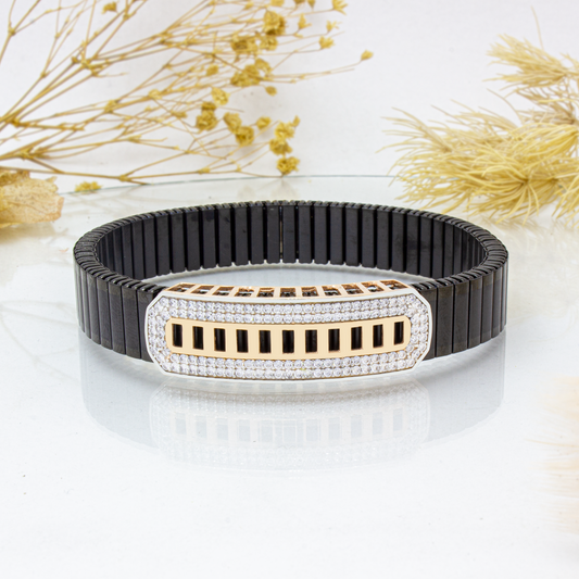 925 Silver Square Bracelet with Gem