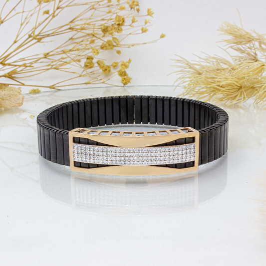 925 Silver Wave Bar Bracelet for Men