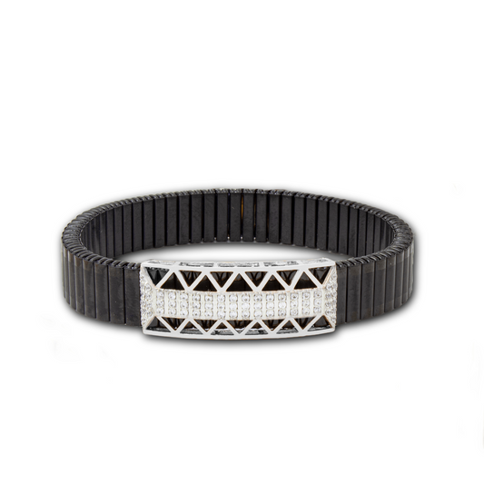 925 Silver Geometric Bracelet with Diamond