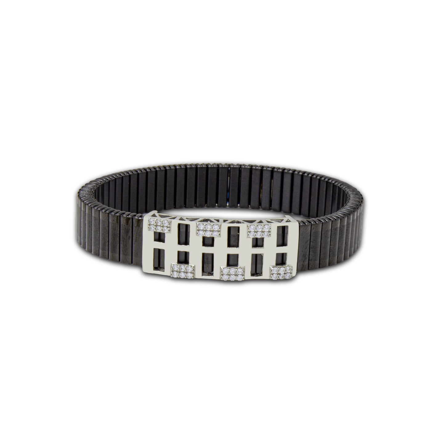 925 Silver Square Bracelet with Diamond
