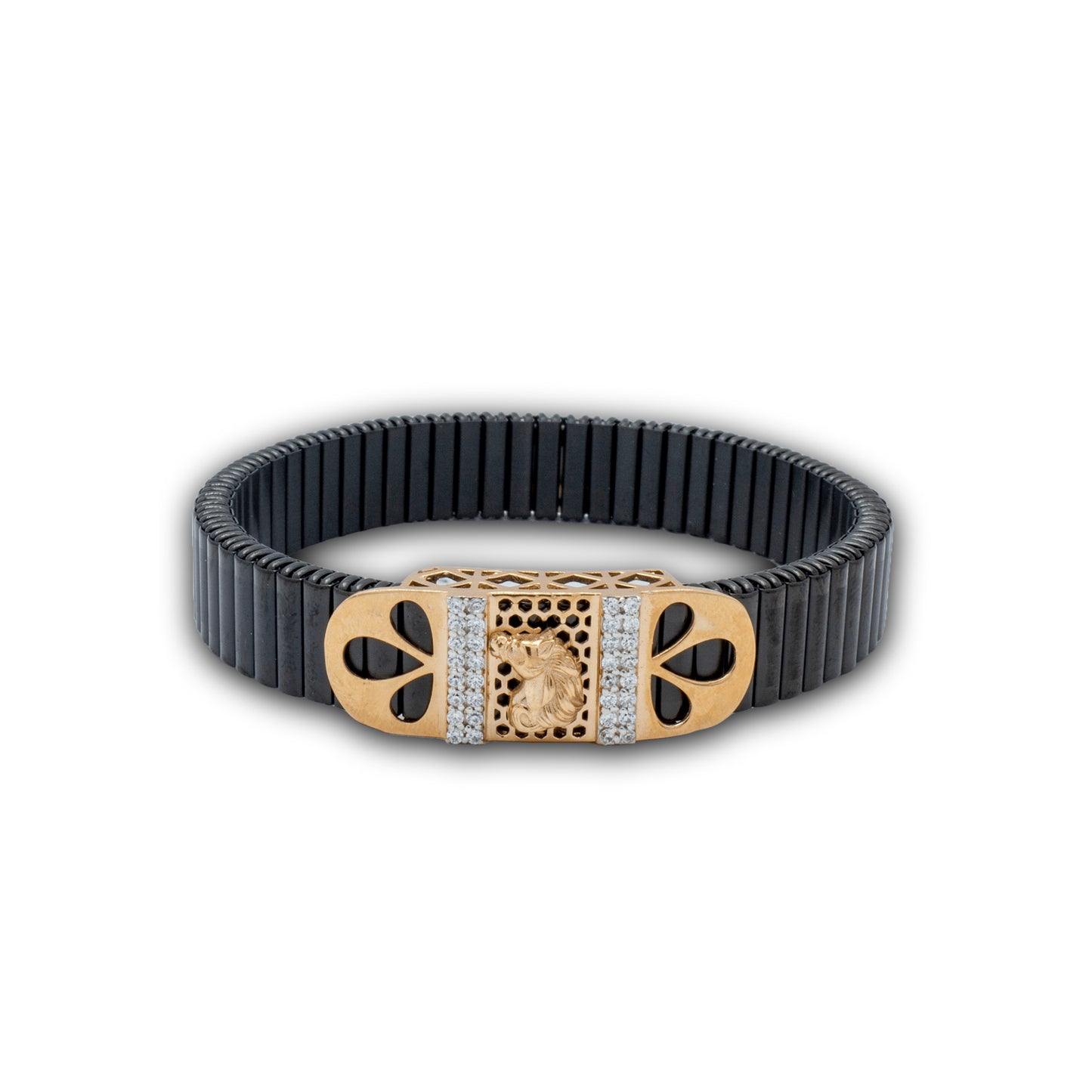 925 Silver Floral Lion Bracelet with Diamond