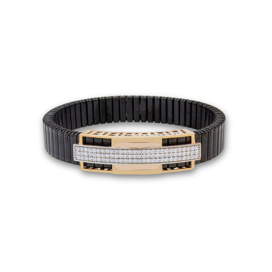 925 Silver Rectangular Bracelet with Diamond