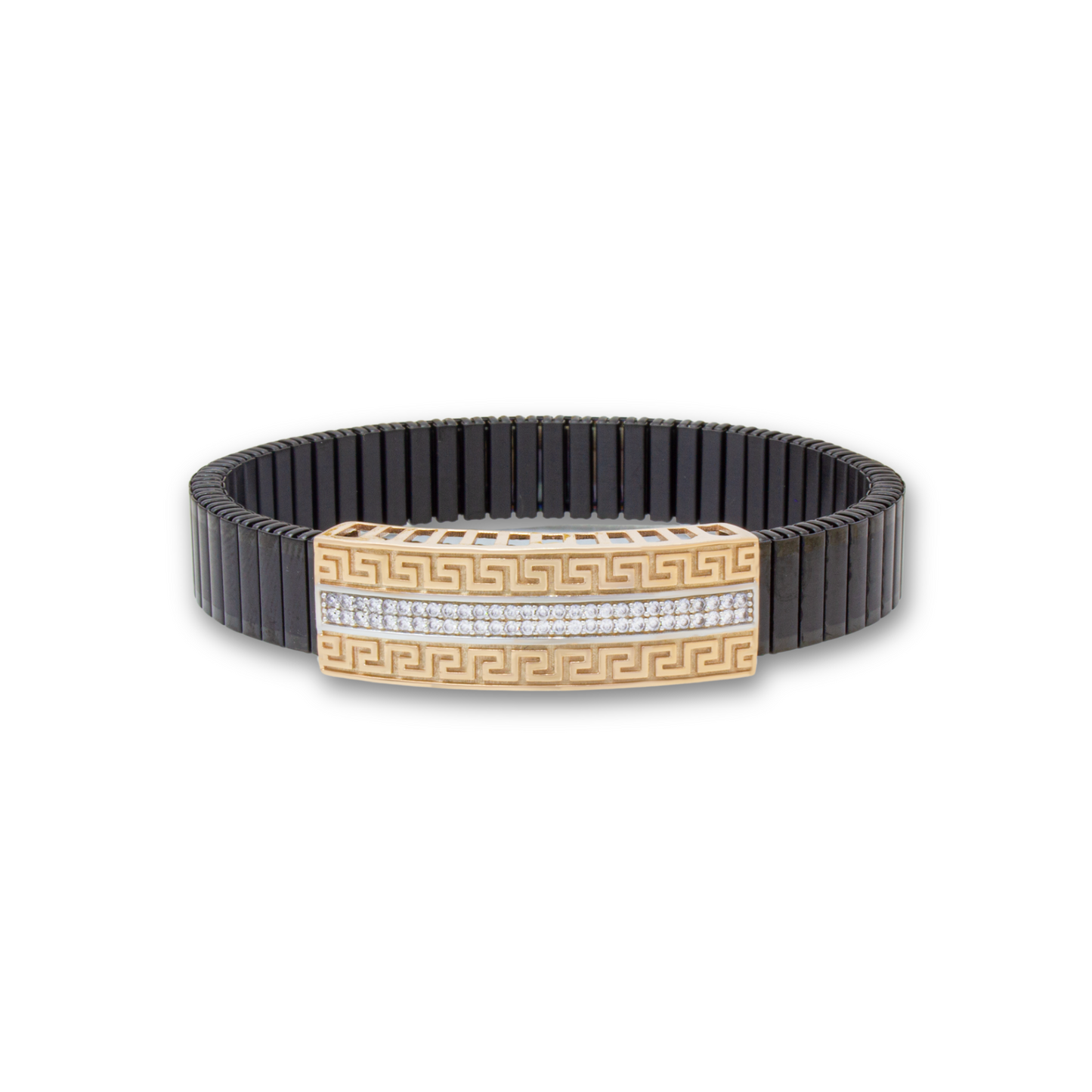 925 Silver Gold Greek Pattern Bracelet