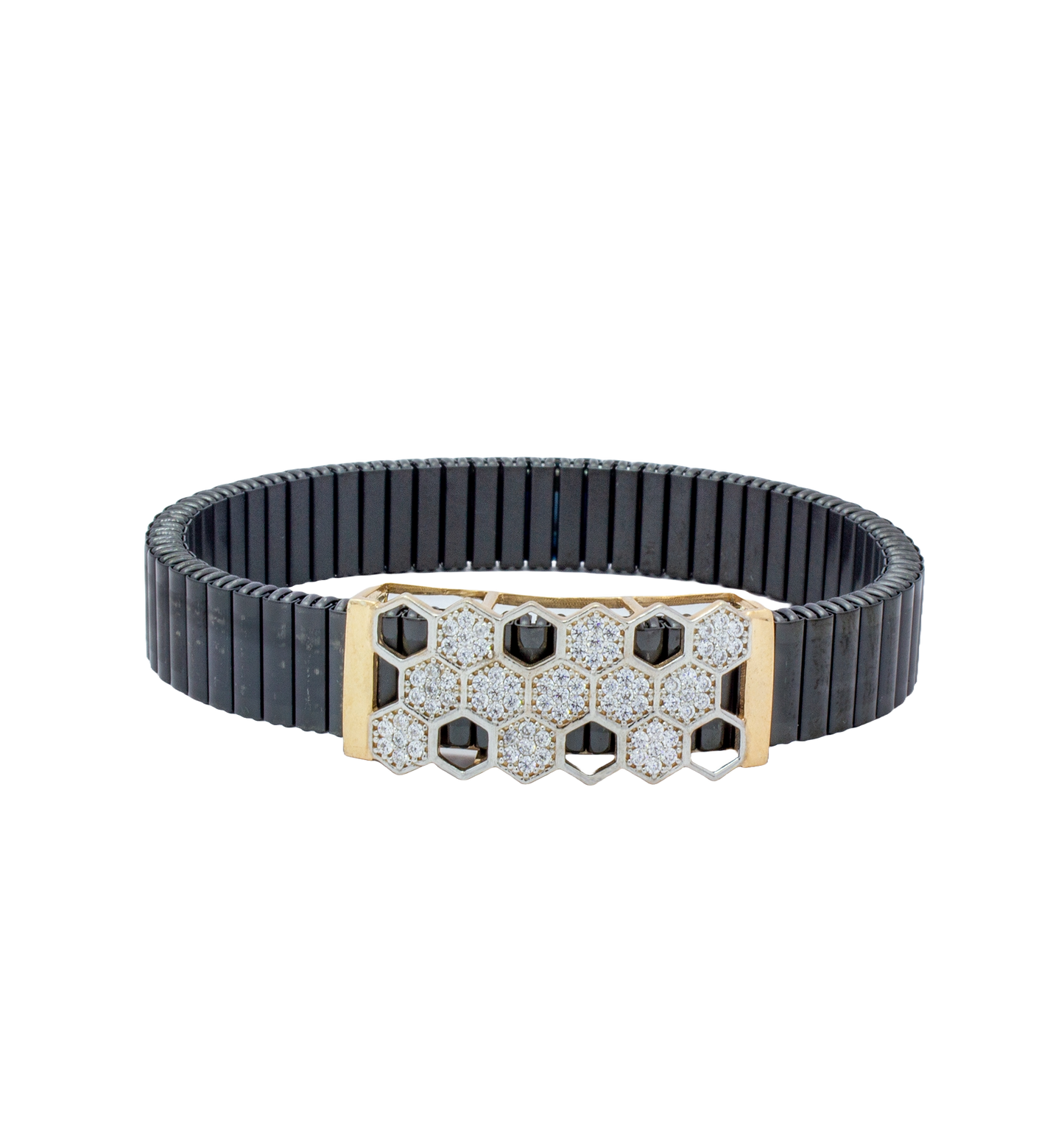 925 Silver Honeycomb Bracelet with Diamond