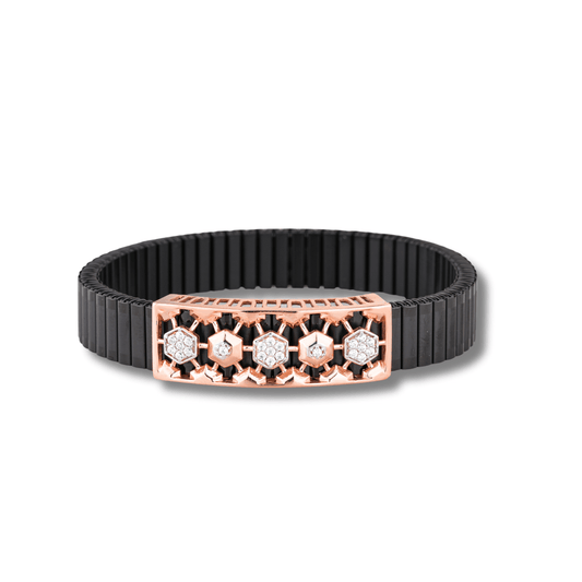 925 Silver Rose Gold Star Bracelet