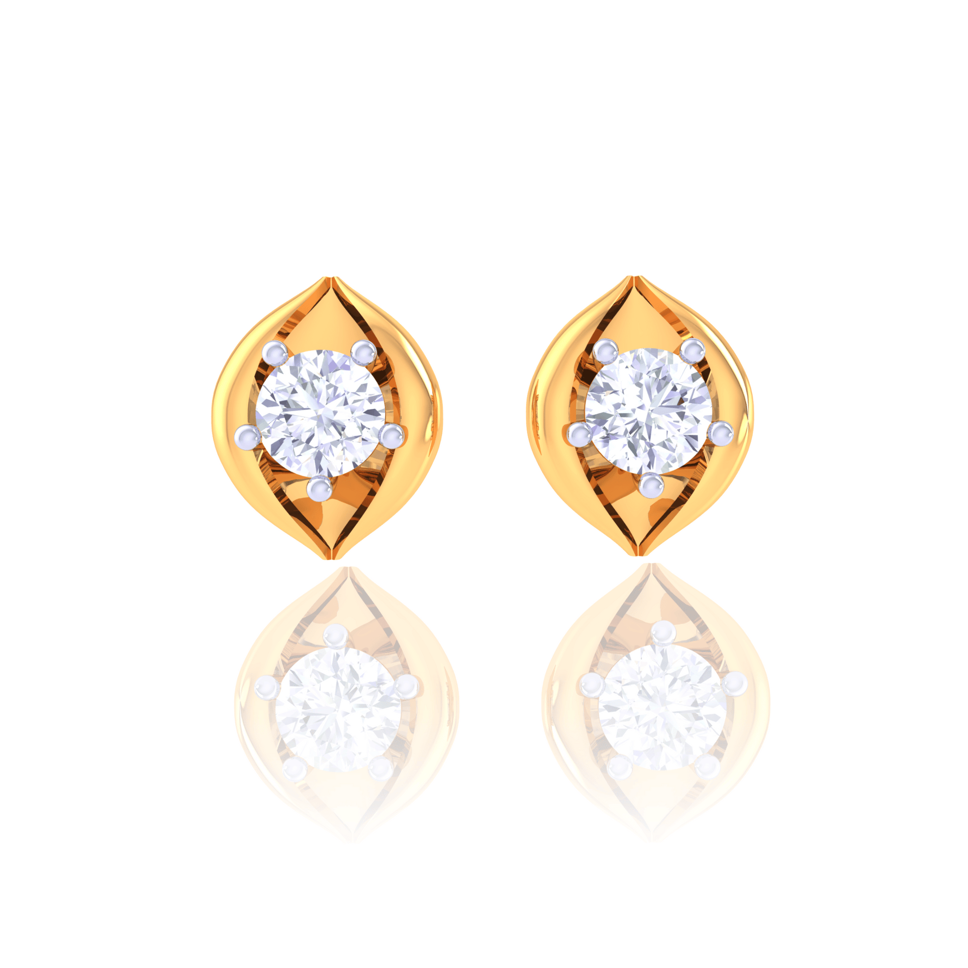925 Silver Marquise Leaf Stud Earrings