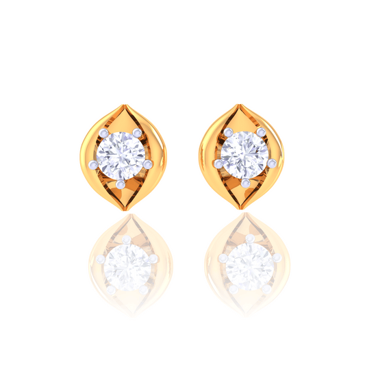 925 Silver Marquise Leaf Stud Earrings