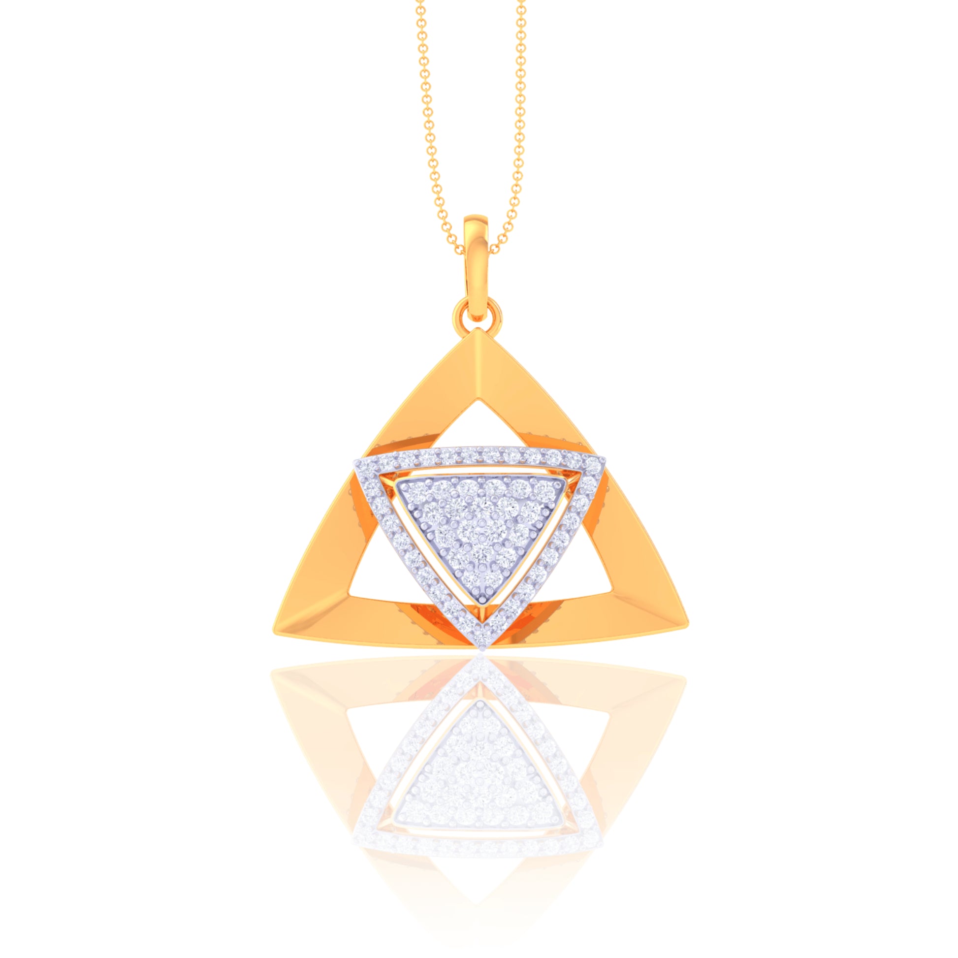 925 Silver Heart Rose Gold Diamond Pendant