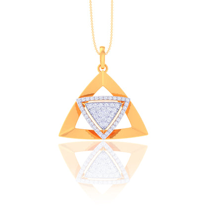 925 Silver Heart Rose Gold Diamond Pendant