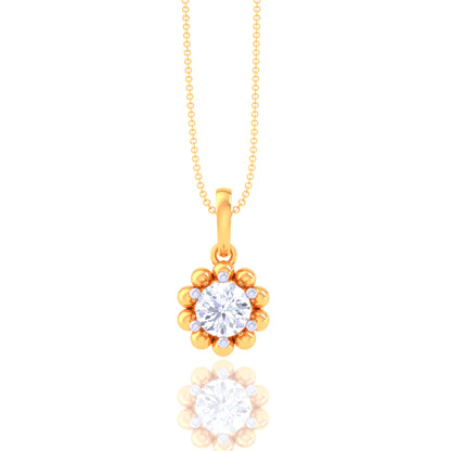 925 Silver Rose Gold Diamond Solitaire Necklace