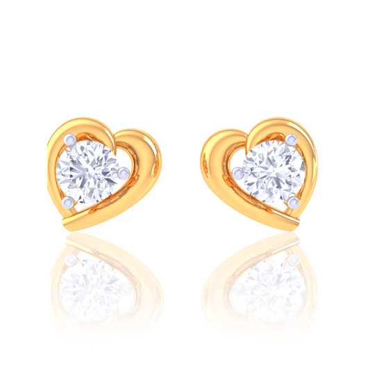 925 Silver Clover Diamond Stud Earrings