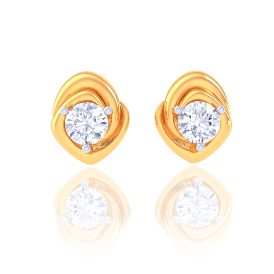 925 Silver Petal Swirl Stud Earrings