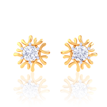 925 Silver Starburst Diamond Stud Earrings
