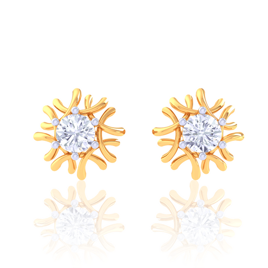 925 Silver Starburst Diamond Stud Earrings