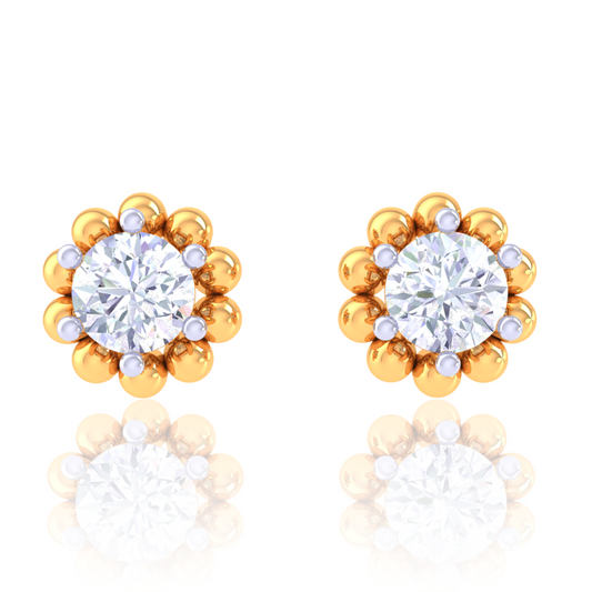 925 Silver Rose Gold Diamond Wave Earrings