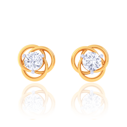 925 Silver Knot Diamond Stud Earrings