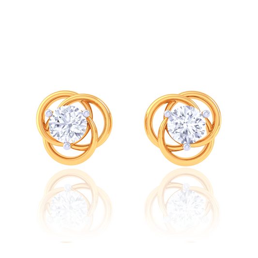 925 Silver Knot Diamond Stud Earrings