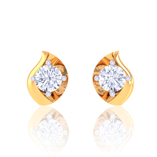 925 Silver Wave Diamond Stud Earrings