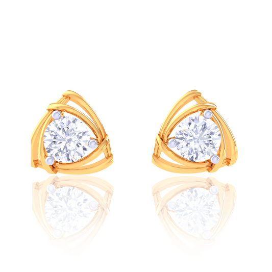 925 Silver Spiral Diamond Stud Earrings