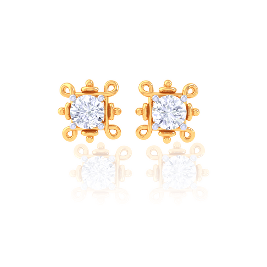 925 Silver Oval Diamond Stud Earrings